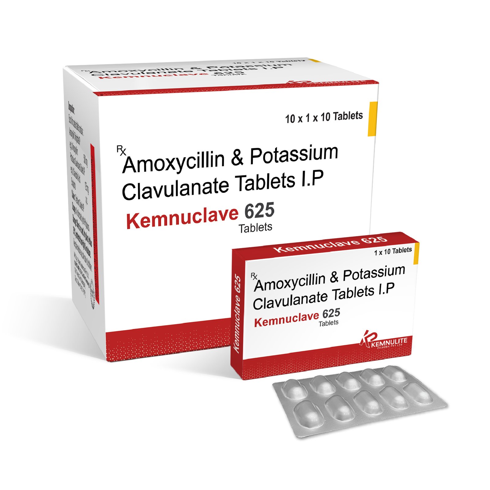 Amoxycillin 500 + Clavulanate 125 Mg Kemnuclav 625 Tablet