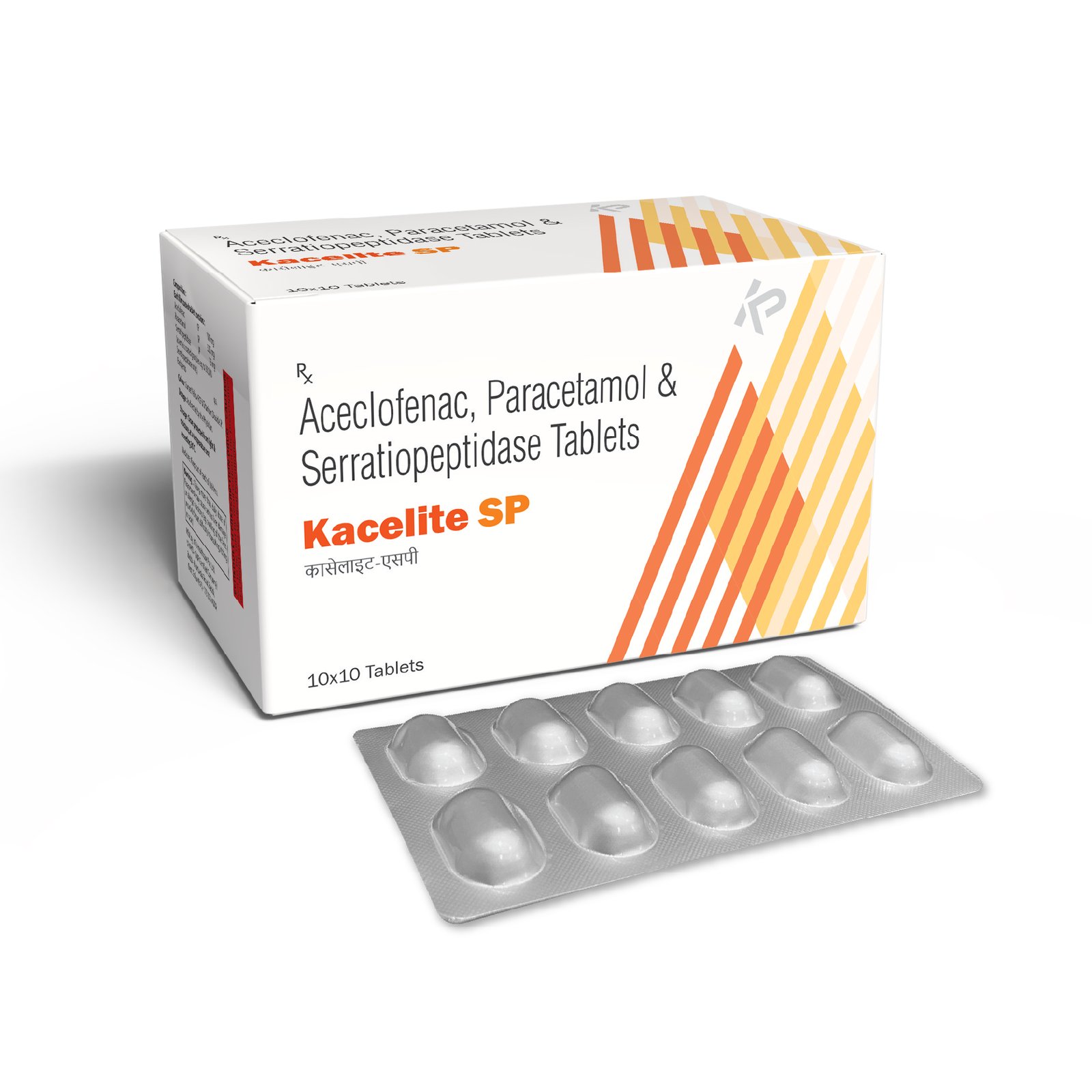 Aceclofenac 100 Mg + Paracetamol 325 Mg + Serratiopeptidase 15 Mg Kacelite SP Tablet